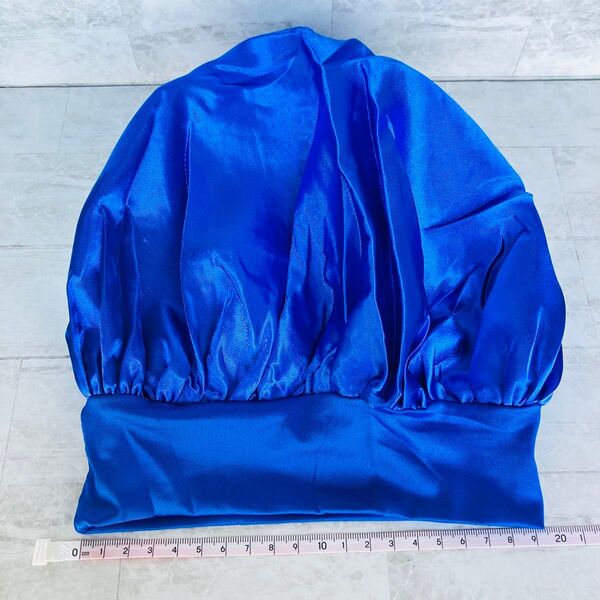 シルクのような光沢【ナイトキャップ 】ロイヤルブルー 寝癖対策 ヘアケア 美髪 保湿 ダメージケア