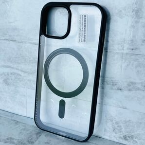 【新品未使用】iPhone15クリアケース 黒縁 ブラック マット 6.1インチ対応 MagSafe対応 かっこいい ビジネス