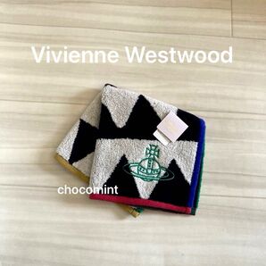 新品未使用★ヴィヴィアンウエストウッドVivienne Westwood オーヴ刺繍入り タオルハンカチ ミニタオル