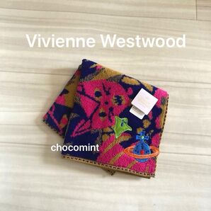 新品未使用★ヴィヴィアンウエストウッドVivienne Westwood アップリケ付きタオルハンカチ 猫 スカル ハロウィン