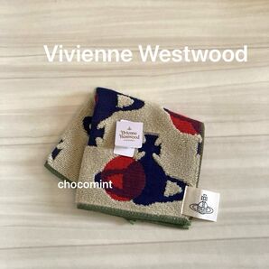 新品未使用★ヴィヴィアンウエストウッドVivienne Westwood ORB オーブドット柄 タオルハンカチ ベージュ