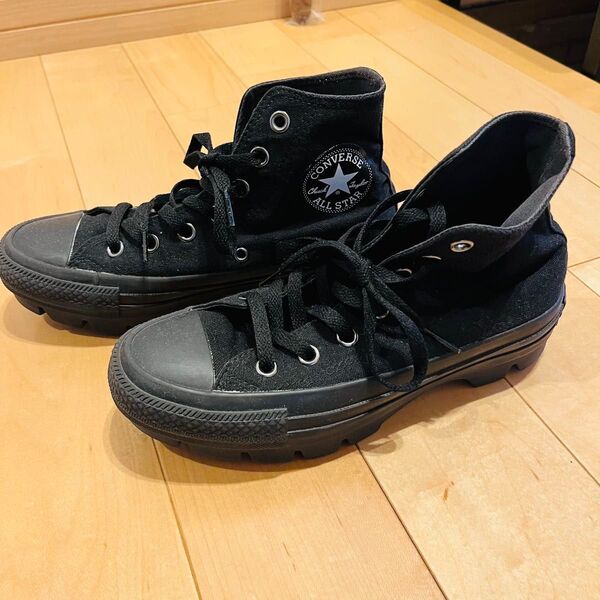 converse コンバース オールスター ハイカットスニーカー 厚底 ブラック 23.5