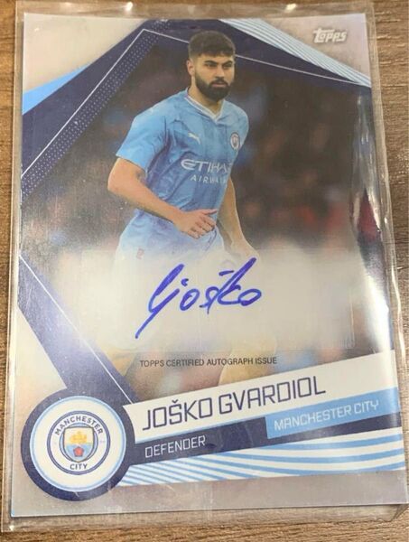 グヴァルディオル Topps 直筆サインカード Auto 2023-24 Team マンチェスターシティ