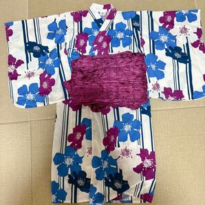 浴衣 縞花 120
