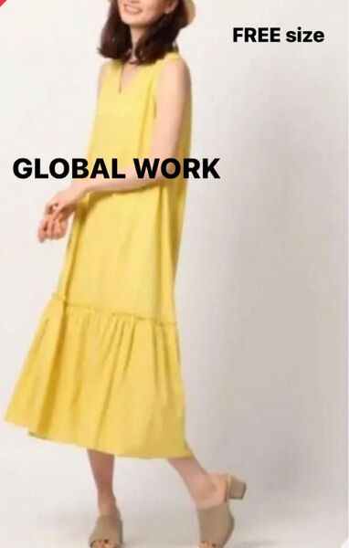 GLOBAL WORK グローバルワーク ノースリーブティアードマキシワンピース ロングワンピース