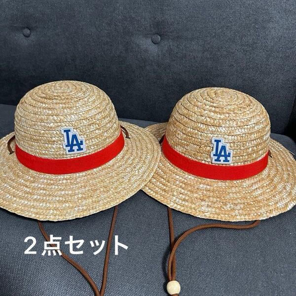 ワンピース×ドジャース コラボ 記念グッズ 麦わら帽子 ルフィ Dodgers ONEPIECE 2点セット