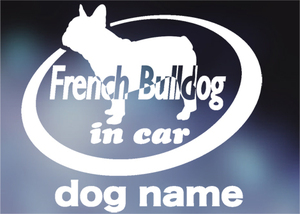  French bru собака in car стикер. собака стикер 