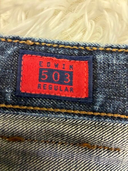 【EDWIN】 デニム パンツ レギュラーストレート 503Z 濃藍 Regular W32 32×33 Y2K