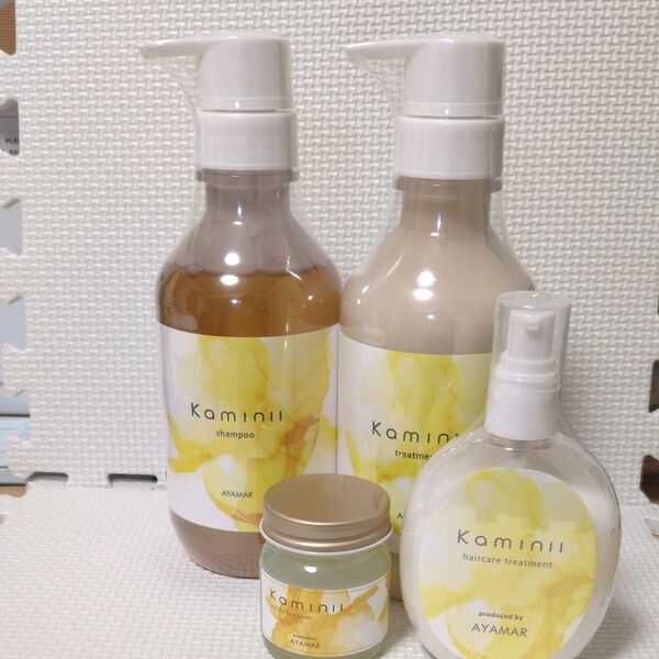 ヘアケアセット kaminii4点セット シャンプー&トリートメント ヘアミルク ヘアバーム