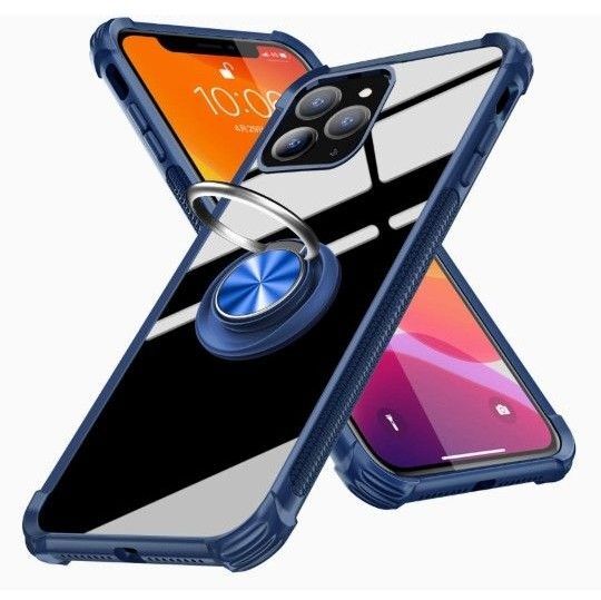 iPhone 11 Pro Max ケース リング付き クリア 耐衝撃 擦り傷防止 360°回転 スタンド機能 四隅滑り止め