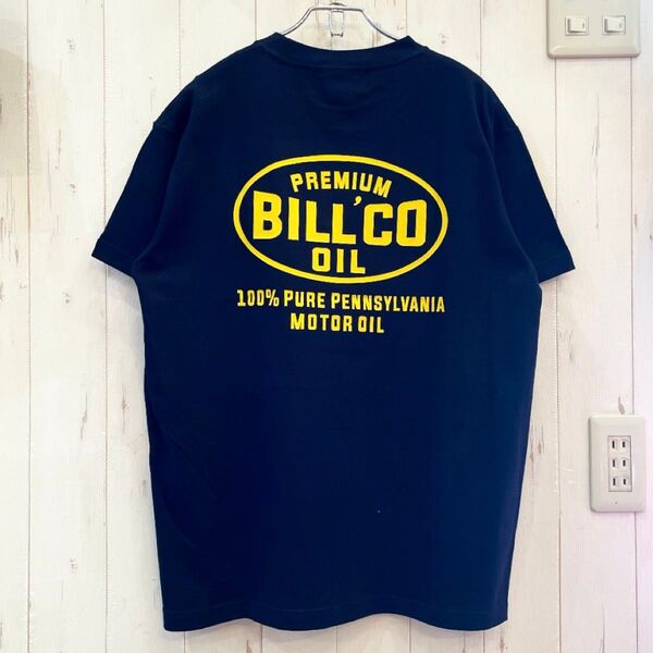 新品タグ付き BILLVAN ビルバン オイル ワークスBILLCO バックプリントTシャツ 半袖 アメカジ ネイビー XL