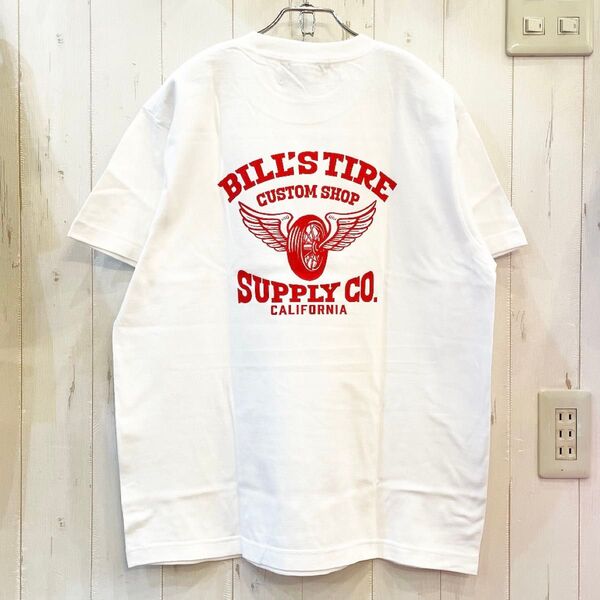 新品タグ付き BILLVAN カスタムショップ 無骨アメカジ Tシャツ 半袖 ヘビー コットン ホワイト Lサイズ