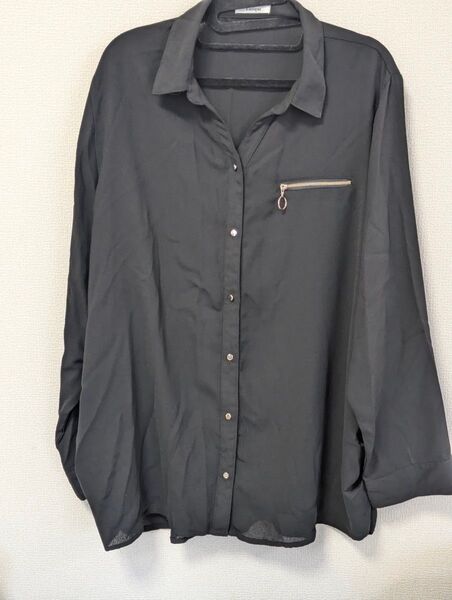 Lutique ブラック 黒 長袖シャツ 4L 大きいサイズ