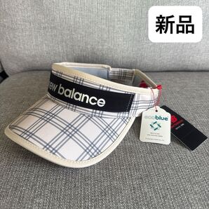 新品 new balance ニューバランス 新作 バイザー チェック柄 ゴルフ キャップ レディース
