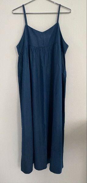 【新品/未使用】大きいサイズ キャミワンピース さらり&ひんやりデニム見えロングワンピース