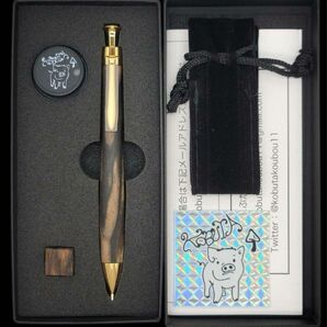 こぶた工房 黒柿特上杢 シャープペンシル ゴールド金具 新品未使用
