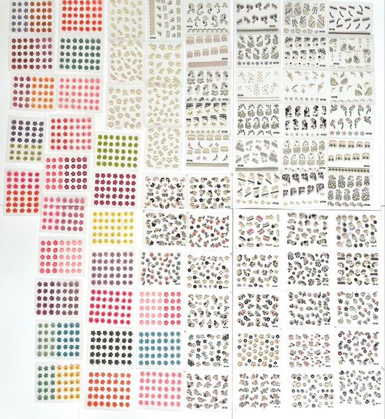 貼るだけ・簡単・ネイルシール・ネイルシート・ポイントシール・107枚セット ネイルアートシール 定価3000円相当