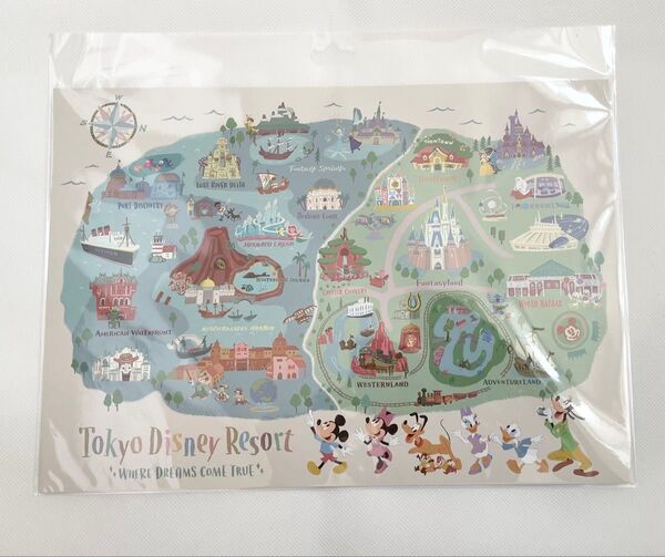 【新品未使用】ポストカードA4 東京ディズニーリゾート MAP GOODS マップ