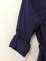 送料無料 NARA CAMICIE ナラカミーチェ レディース トップス シャツ 襟付き 七分袖 ロールアップ可能 紫 パープル サイズ 1 リボン付き_画像10