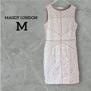 MAGGY LONDON 【M】 レース ノースリーブ ワンピース