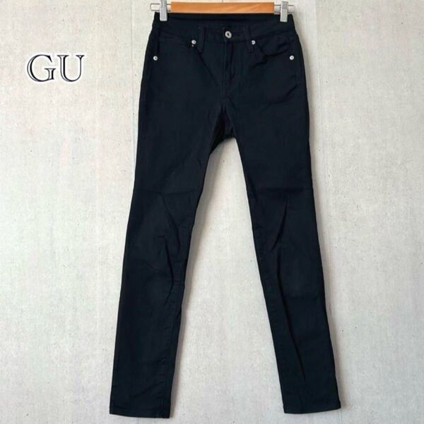 GU ジーユー デニムパンツ ジーンズ スキニー スキニーパンツ 黒 ブラック ストレッチ 無地 シンプル 定番 作業用