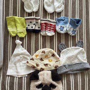 【出産準備】新生児用手袋 靴下 帽子 まとめ売り