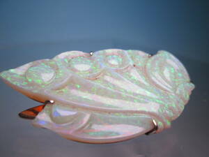 [. month ] antique *K10 opal butterfly sculpture. hair ornament 7,13g