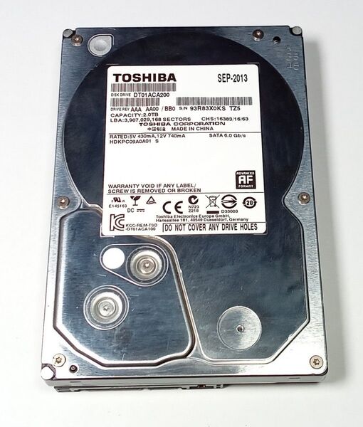 東芝 DT01ACA200 2TB SATA600 7200rpm 3.5インチHDD 動作品 送料無料