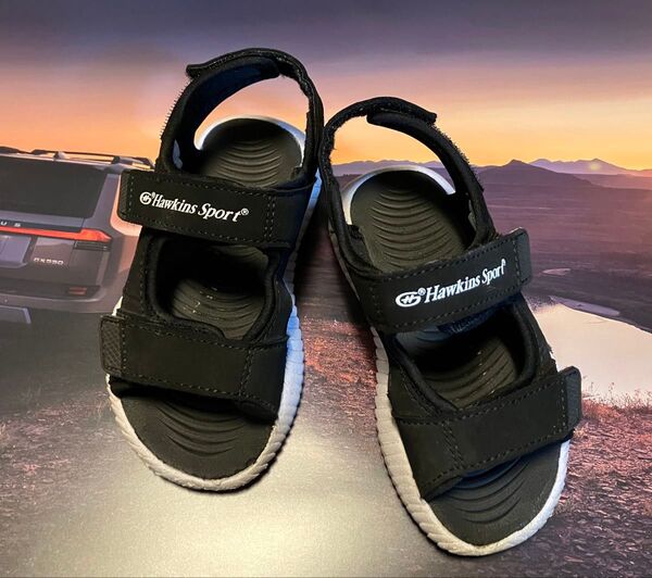 【美品】ホーキンススポーツ キッズサンダル 15㎝ ジェンダーレス ブラック