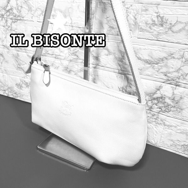 434★美品★ IL BISONTE イルビゾンテ ワンショルダーハンドバッグ トートバッグ 白