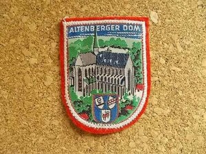 70s ドイツ アルテンベルク大聖堂ALTENBERGER DOM ビンテージ フェルト ワッペン/スーベニア紋章ゴシック パッチ旅行エンブレム文化遺産