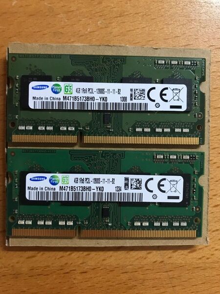SAMSUNG M471B5173BH0-YK0 PC3L-12800 DDR3L-1600 (4GB×2枚 計8GB)