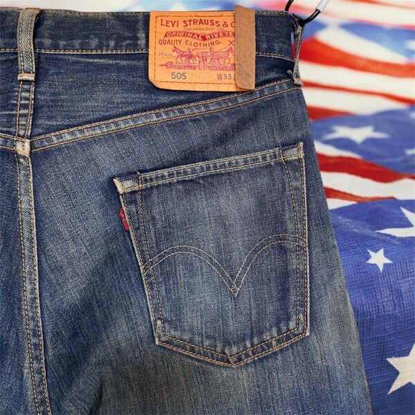 Levi's 505 ダークブルー W33 L34 日本製 デニムパンツ リーバイス ジーンズ