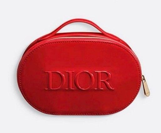 【新品使用】Dior ディオール ノベルティ エナメルポーチ バニティ レッド