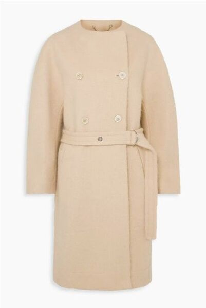 クロエ CHLOE ウールアルパカ混 バレルスリーブ ベルテッドコート
