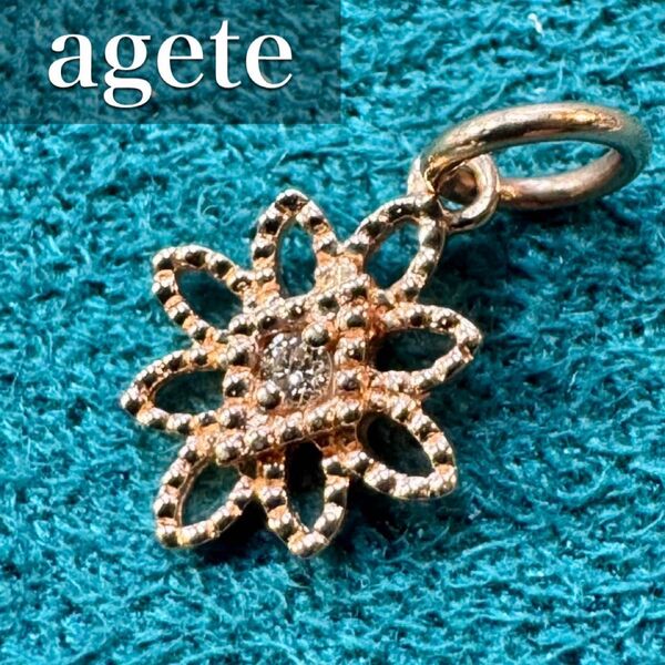 アガット◆agete*透かしチャーム*K10*ペンダントトップ*