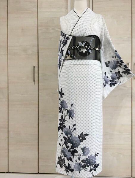 モダンシンプル 夏着物【訪問着】ブランドLuxjewel 裄長め