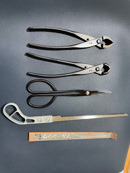 新品210㎜ ステンレス盆栽道具 コブ切 瘤切り 盆栽用 ぼんさいバサミ用品BONSAI TOOL 4個セット 剪定ばさみ