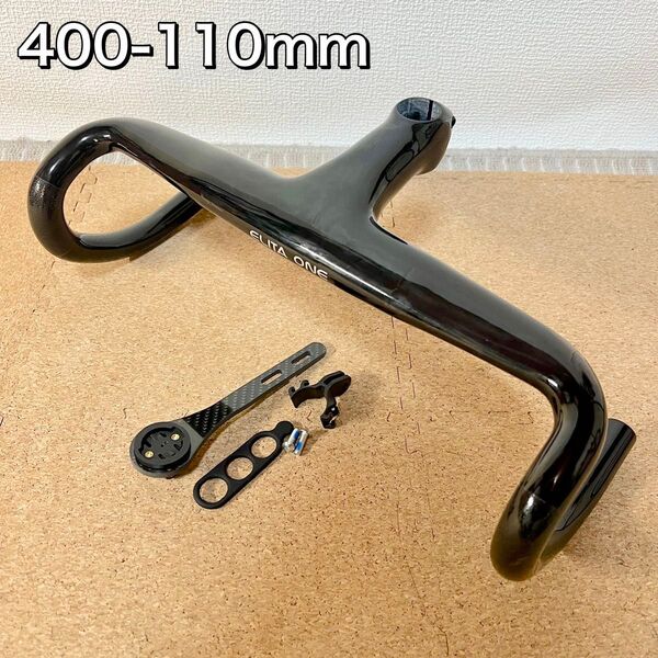 ロードバイク 一体型 カーボン エアロ ドロップハンドル 400-110mm