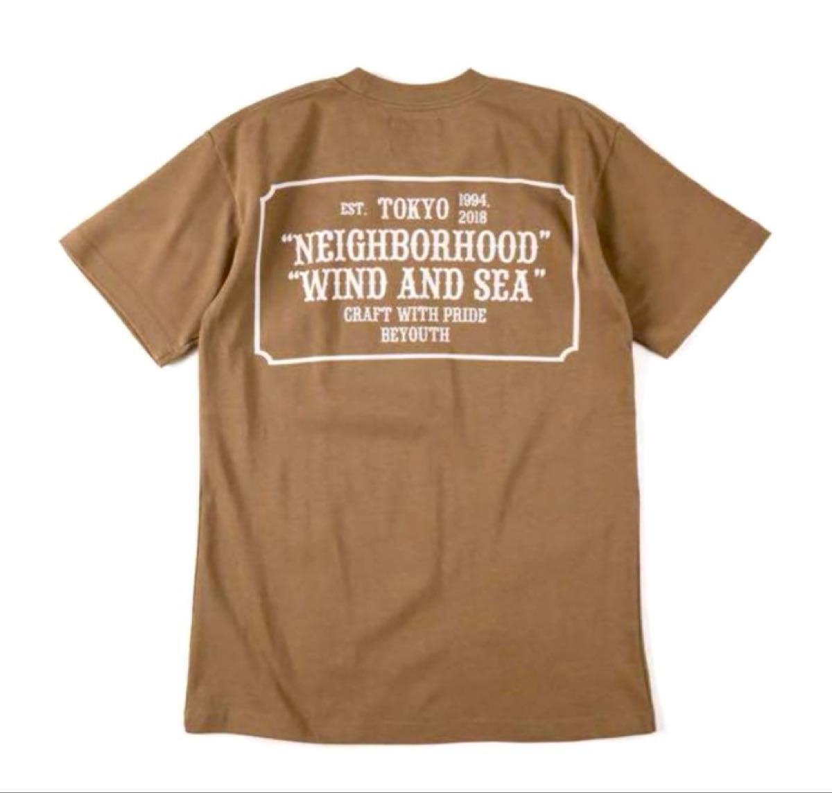 レア NEIGHBORHOOD WIND AND SEA ネイバーフッド ウィンダンシー コラボレーション Tシャツ ベージュ