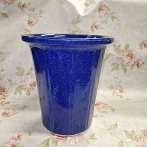 青い陶器プランター 陶器製植木鉢 陶芸 盆栽 園芸 ガーデニング 鉢412 盆栽鉢