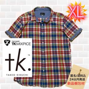 TAKEO KIKUCHI 半袖 薄手チェックシャツ