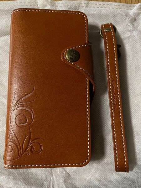 【未使用品】 iPhone X XS 手帳型レザーケース Smart Leather オレンジ 手帳型 革 手帳 レザー ケース