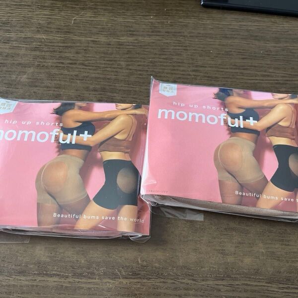 momoful+ ヒップアップショーツ 2枚セット ベージュ、ピンクMサイズ