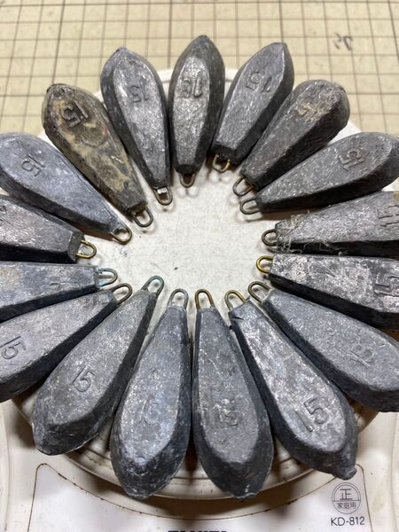 354【中古品】六角オモリ 15号 17個