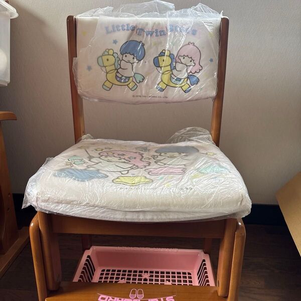 #リトルツインスターズ 子供用学習椅子 くろがね 新品昭和レトロ ピンク