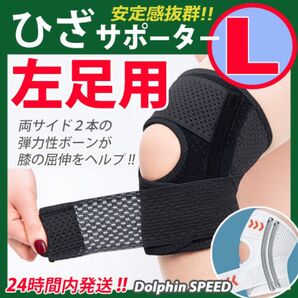膝サポーター《 Lサイズ / 左ひざ用 1枚 》ひざベルト ひざサポーター ひざ痛 膝の保護 膝の痛み