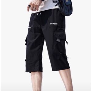 メンズ7分丈カーゴパンツ 黒 未使用