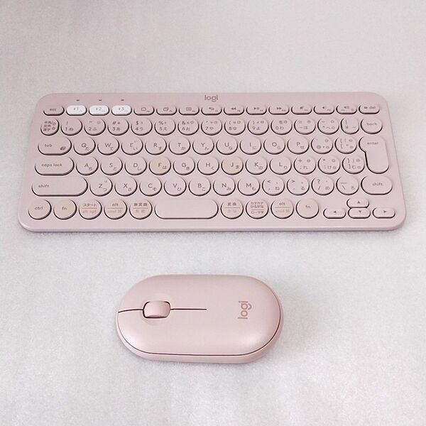 ロジクール K380 M350 PEBBLE ローズ ブルートゥース キーボード マウス セット logicool 電池付