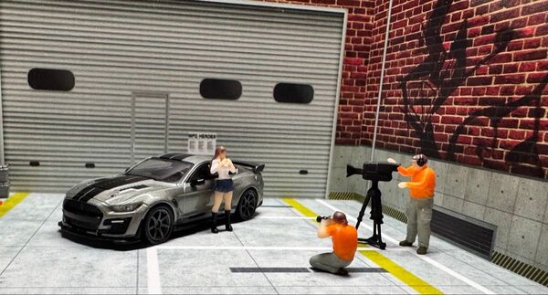 1/64スケール 情景/ジオラマ用フィギュア 3人セット set-A 撮影クルー 女子高生